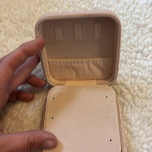 Elegant pink Cream Jewelry Box with different compartments